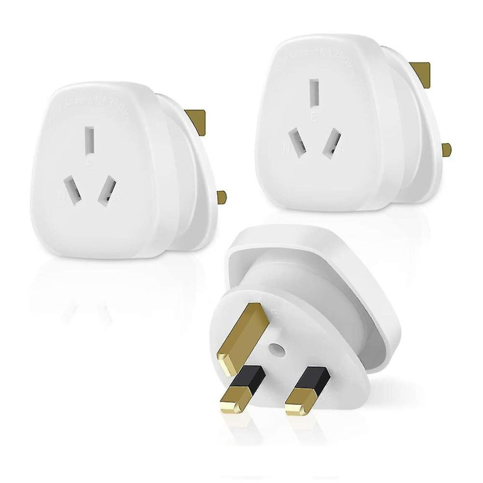 3Pcs Aus To Uk Adapter, Australia China To Uk Power Plug Adaptor,Australian/Chinese/Argentina To Uk Converter Plug Travel Adapter 6956162986635