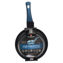 ( Aquamarine, 20x4cm Frying Pan - 0.9L) Blaumann Cookware Frying Grill Pots Pan Saucepan Casserole Soft Touch Handle Lid