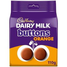 3 x Cadbury Dairy Milk Orange Chocolate Giant Buttons Bag 110G