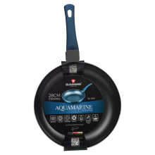 ( Aquamarine, 28x5.5cm Frying Pan - 2.7L) Blaumann Cookware Frying Grill Pots Pan Saucepan Casserole Soft Touch Handle Lid