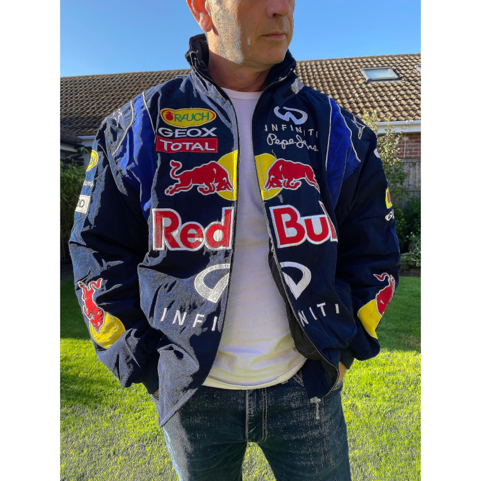 (S) Racing Jacket Vintage, Bomber Jacket Print, F1 Streetwear Jacket Y2k