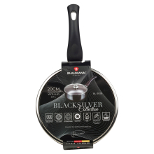 ( Matt Black, 20x8.5cm Saucepan with Glass L...) Blaumann Cookware Frying Grill Pots Pan Saucepan Casserole Soft Touch Handle Lid