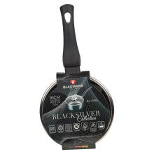 ( Matt Black, 16x7cm Saucepan with Glass Lid...) Blaumann Cookware Frying Grill Pots Pan Saucepan Casserole Soft Touch Handle Lid