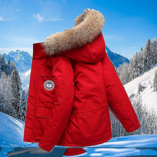 (Red, 2 XL) Canada Style Men's Goose Down Jacket Outdoor 1:1 Quality Winter Jacket