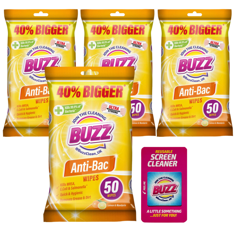 (3pk (150 wipes)) 100-200 Antibac Surface Wipes Large|Lemon Mandarin