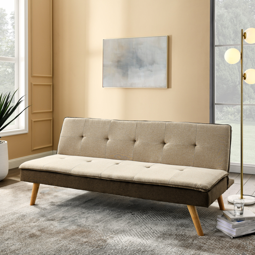 Zuma Versatile 3 Seater Fabric Sofa Bed with Strong Wooden Legs