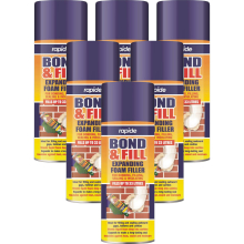 6 x 500ML BOND AND FILL EXPANDING FOAM GAP FILLER SPRAY