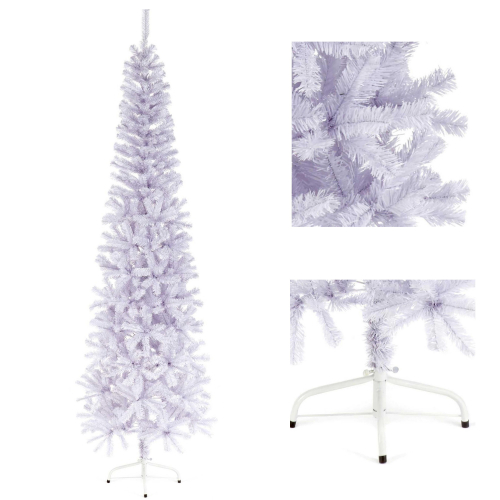 AAMEN 2M Slim White Christmas Tree, Spruce Slim Christmas Tree 2