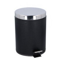 (Black Rope Design) Stainless Steel 5L Pedal Bin With Black Cover