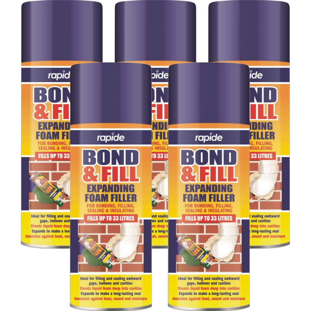 5 x 500ML BOND AND FILL EXPANDING FOAM GAP FILLER SPRAY