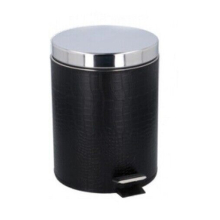 (Black Scales Design) Stainless Steel 5L Pedal Bin With Black Cover
