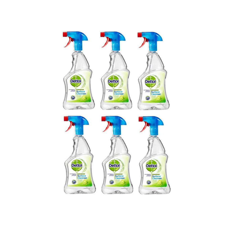 Dettol Anti-Bacterial Surface Cleanser Spray Lime and Mint  6 x 500ml  EXPIRY NOV 2023