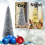 AAMEN 6.6ft Silver Tinsel Pencil Pine Artificial Christmas Tree 5