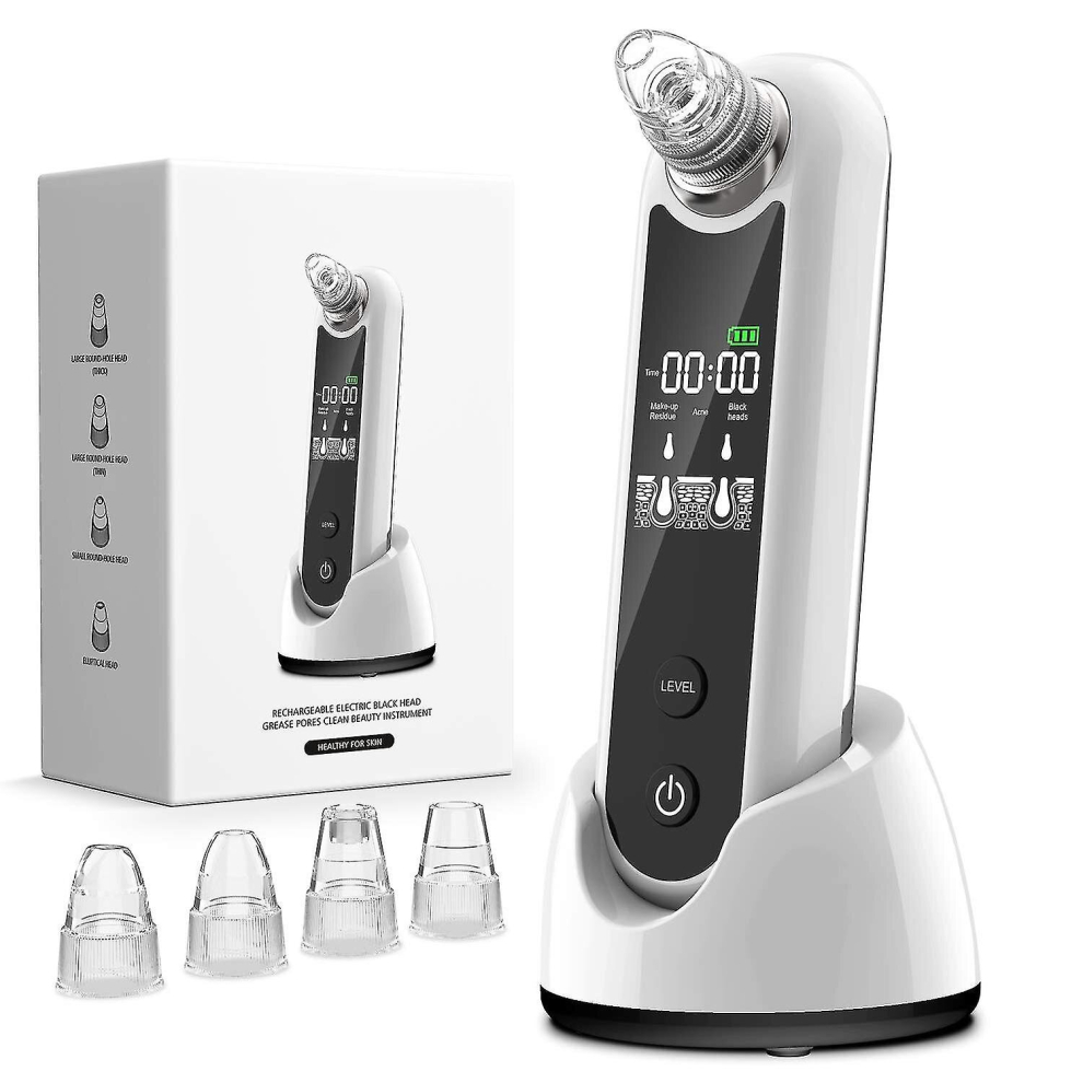 Blackhead Remover Pore Vacuum - Strong Suction Rechargeable Lightweight Pore Cleanser Acne Comedone Zit Pimple Extractor Sucker Tool With Lcd Screen A