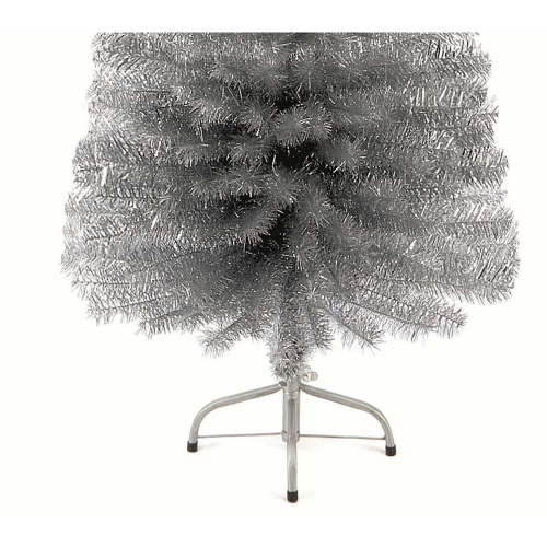 AAMEN 6.6ft Silver Tinsel Pencil Pine Artificial Christmas Tree 1