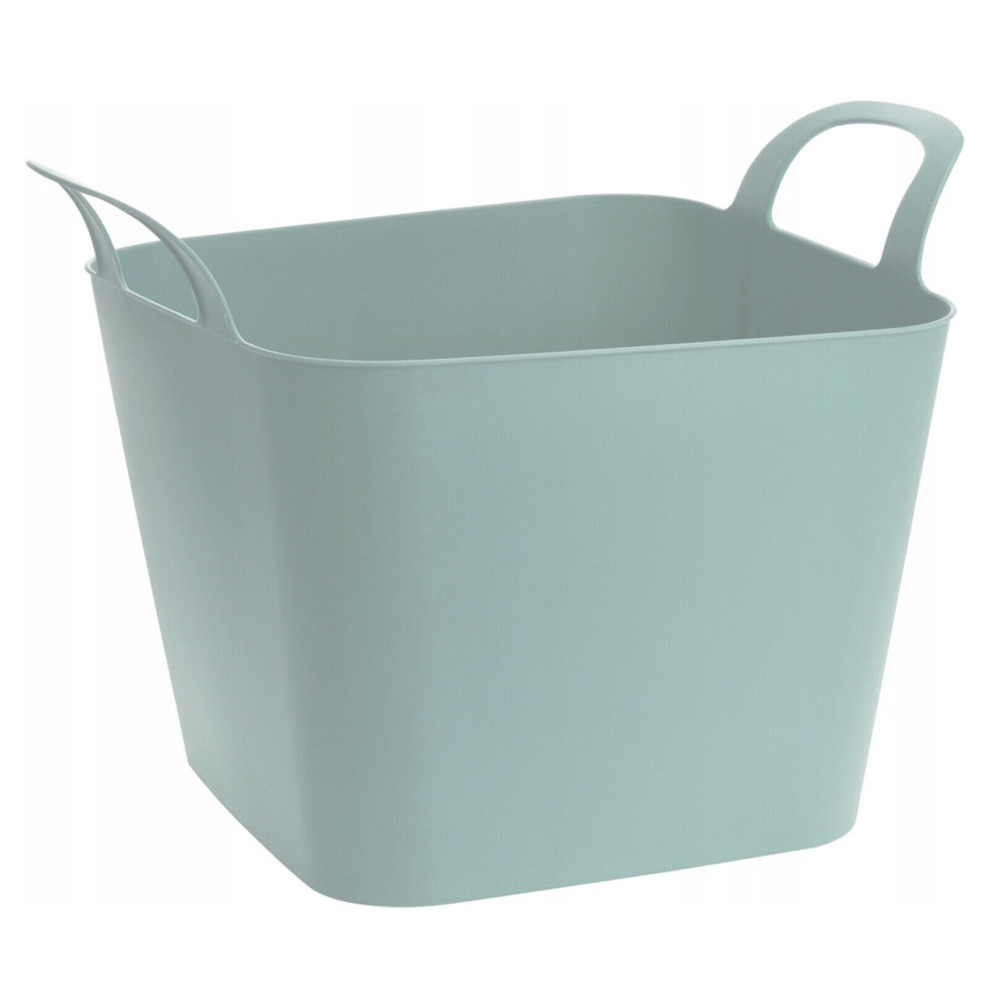 (Green) 36L Flexible Plastic Laundry Basket Large Storage