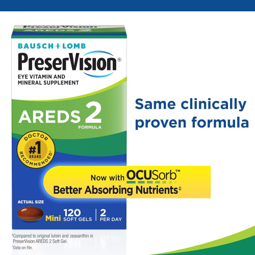 Bausch & Lomb Areds 2 / AREDS 2 - Bausch + Lomb Preservision Supplement 120 Soft Gel 2