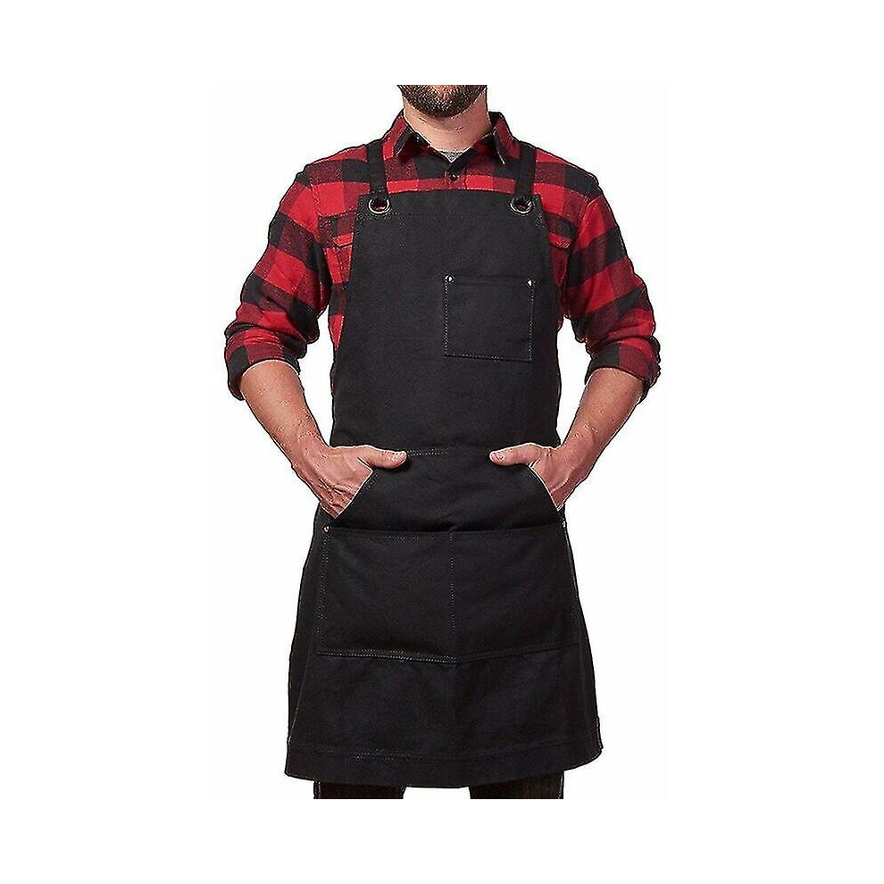 Professional Men's Welded Leather Apron With 5 Pockets. Durable Welding Apron With Flame Retardant And Blacksmith Protection. 6956163026002