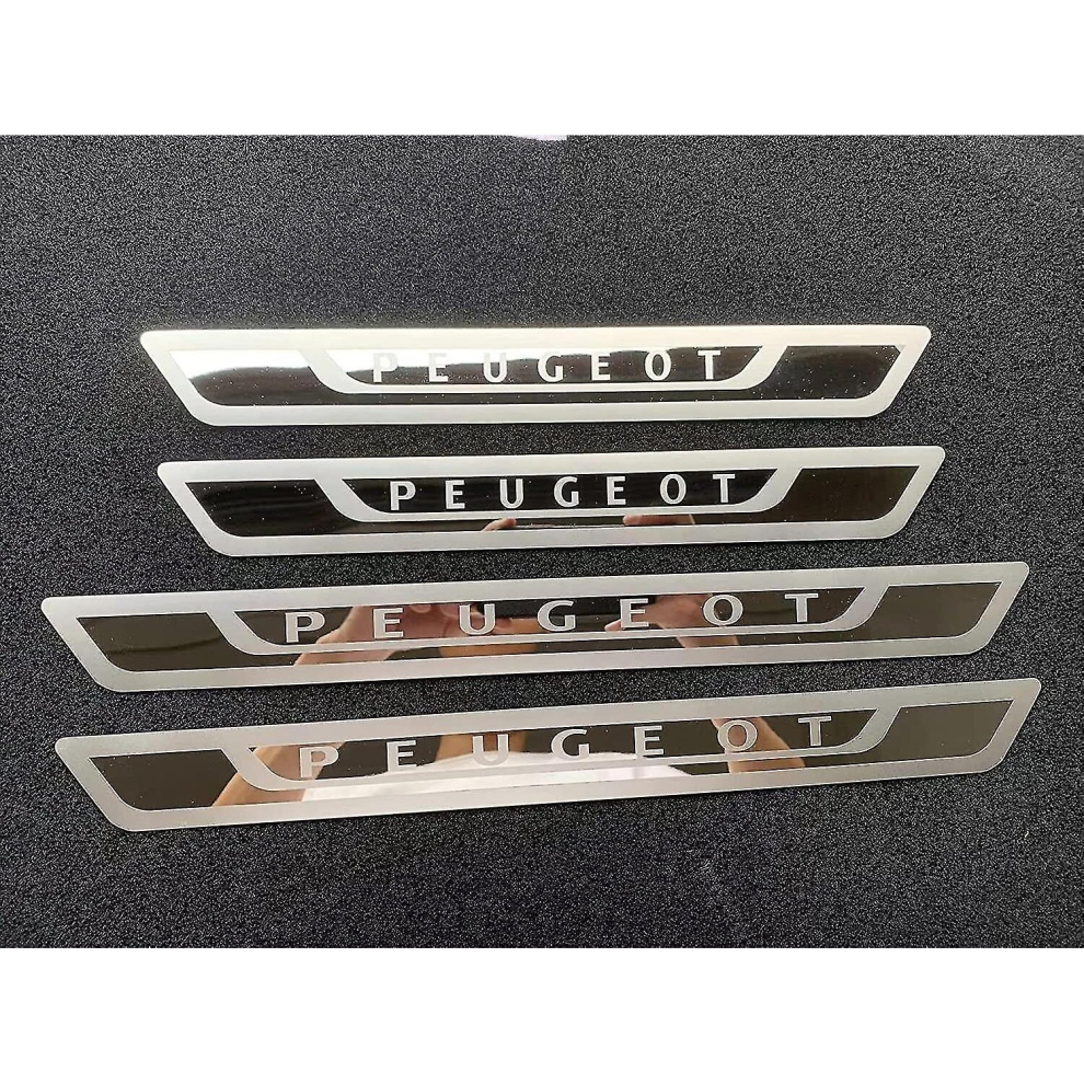 Set Of 4 Steel Door Sill Protectors For Peugeot 308 408 508 3008 2008 307Ultra Thin Door Sill Welcome Pedal 6956163038067