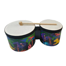 1 Set Of Bongo Drum Cartoon Printing Bongo Drum Instruments Percussion Instrument With Drumstick