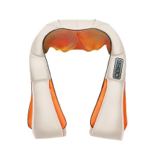 (Beige) Shiatsu Neck And Back Massager With Soothing Heat, Electric Deep Tissue 3d Kneading Massage Pillow