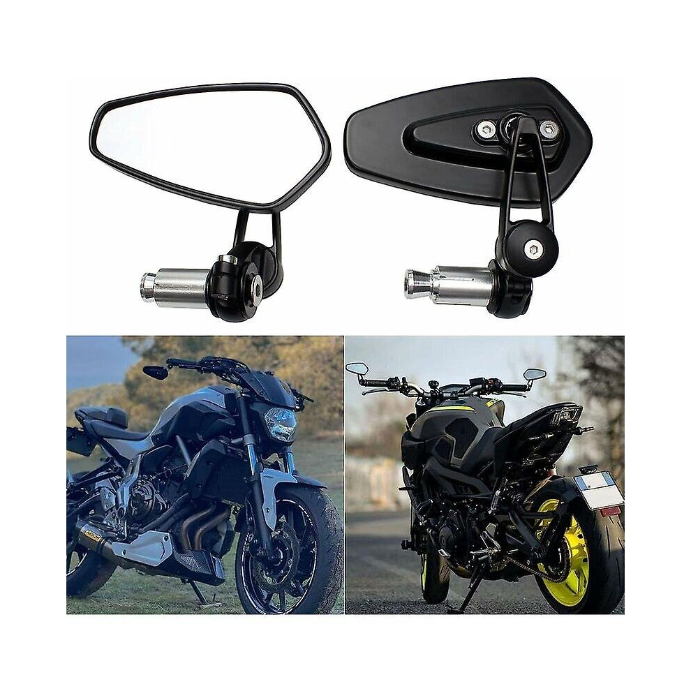 Motorcycle Handlebar Mirrors Motorbike Mirrors Compatible Xj6 Mt01 Mt03 Mt07 Mt09 (Black) Black 6956163044426