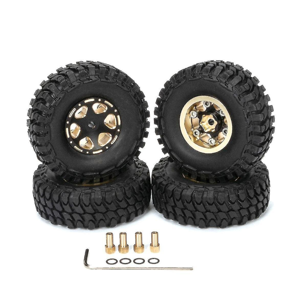 1.0 Brass Wheel Rim Tires For 1/18 1/24 Rc Crawler Axial Scx24 Fcx24 Enduro24