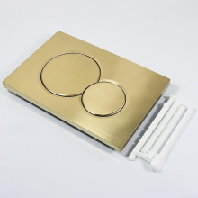 Double Flush Plate, Hidden Water Tank Into The Wall, Wall-mounted Toilet Flush Panel Button Accessories(gold)