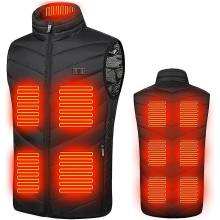 (Black-11 Heating Zones, M) Heated Body Warmer Ladies Men Heated Vests Heating Jacket With Usb Rechargeable Electric Thermal Vest Winter Warm Lightweight Heating Gilet With 3 Lev