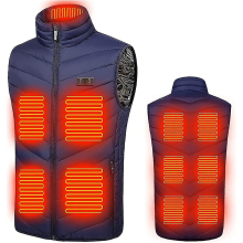 (Blue-11 Heating Zones, S) Heated Body Warmer Ladies Men Heated Vests Heating Jacket With Usb Rechargeable Electric Thermal Vest Winter Warm Lightweight Heating Gilet With 3 Lev