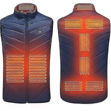 (Blue-9 Heating Zones, S) Heated Body Warmer Ladies Men Heated Vests Heating Jacket With Usb Rechargeable Electric Thermal Vest Winter Warm Lightweight Heating Gilet With 3 Lev