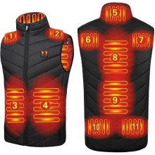 (11 Heating Zones-Black, M) Heated Body Warmer Ladies Men Heated Vests Heating Jacket With Usb Rechargeable Electric Thermal Vest Winter Warm Lightweight Heating Gilet With 3 Lev