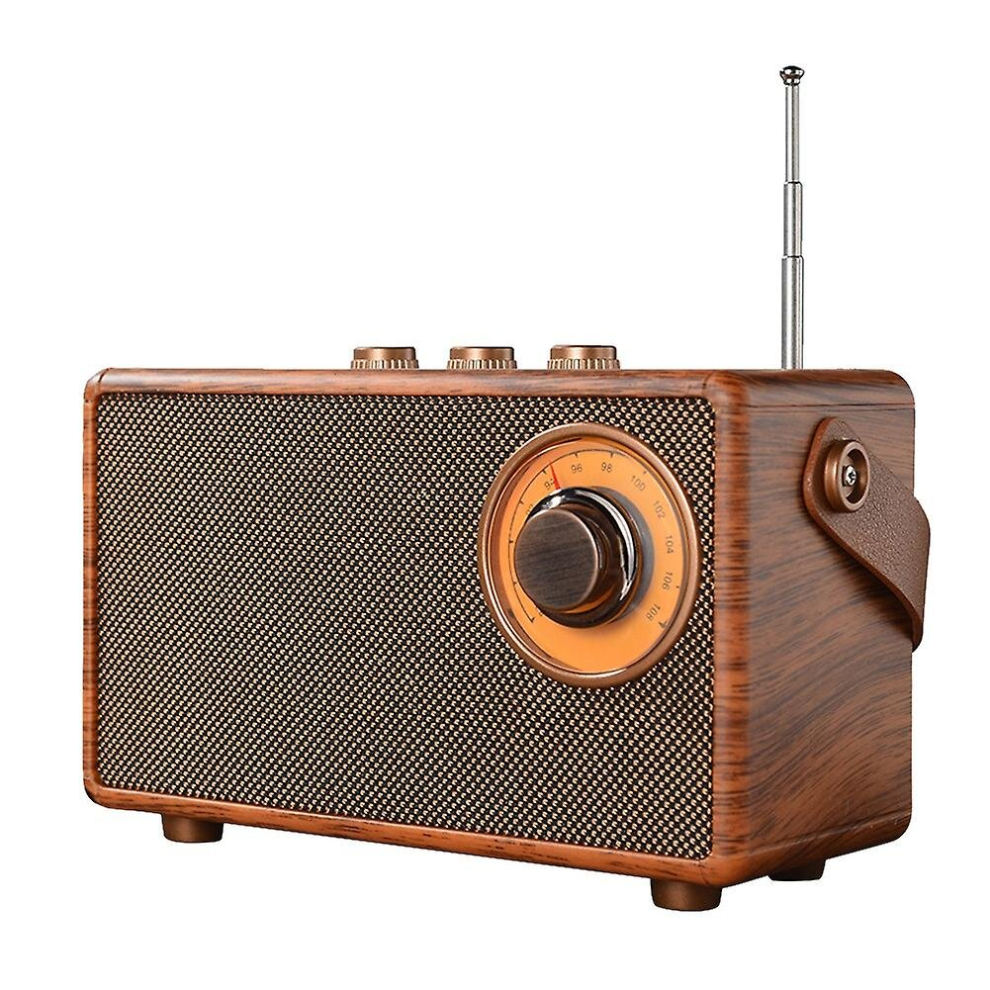 Retro Fm Radio Portable Wooden Bluetooth Radio Bass Speaker Handsfree Mp3 Player Support Usb/Tf Car 6956163081766