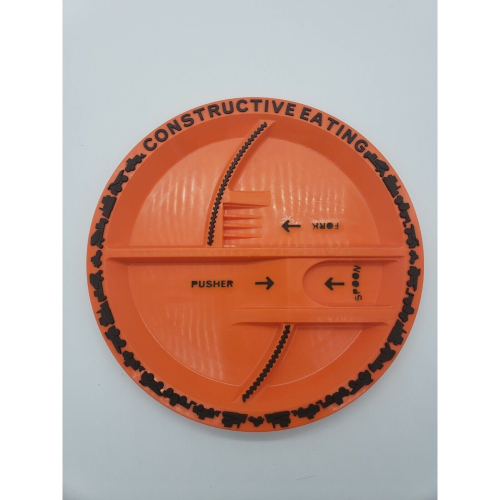 Constructive Eating - Construction Themed Plate Heavy Equipment Utensils Plate~ 1