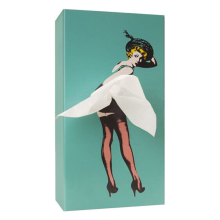 ( Blue) Flying Skirt Tissue Box-Classy Girl Charming Vintage Art Tissue Holder Decor