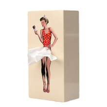 ( Beige) Flying Skirt Tissue Box-Classy Girl Charming Vintage Art Tissue Holder Decor