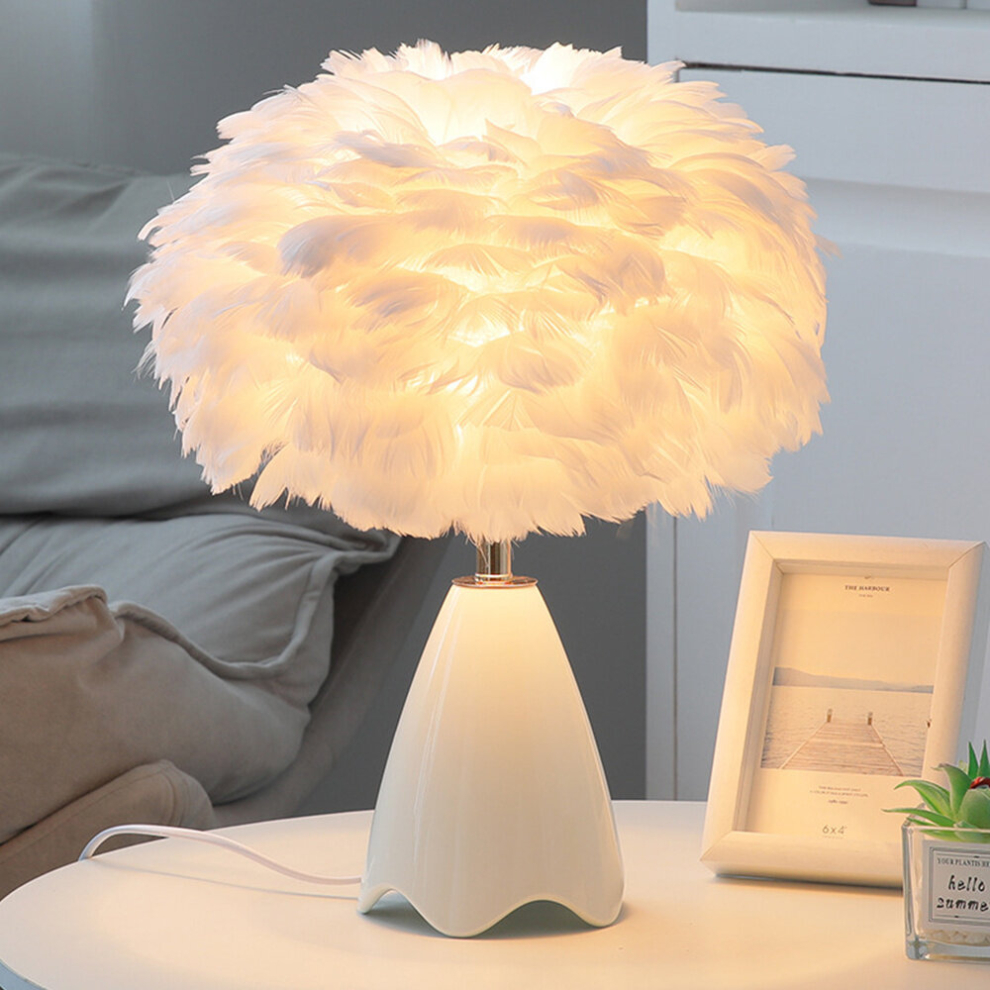 LED Feather Table Lamp with Ceramic Base