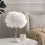 Living And Home Ceramic Feather Table Lamp with LED Light 3