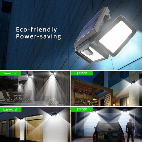74 LED Solar Powered PIR Motion Sensor Wall Light Garden Security Lamp Outdoor 2