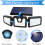 74 LED Solar Powered PIR Motion Sensor Wall Light Garden Security Lamp Outdoor 7