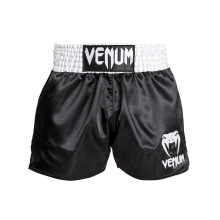 (Large ) VENUM CLASSIC MUAY THAI SHORTS - WHITE/BLACK/GOLD