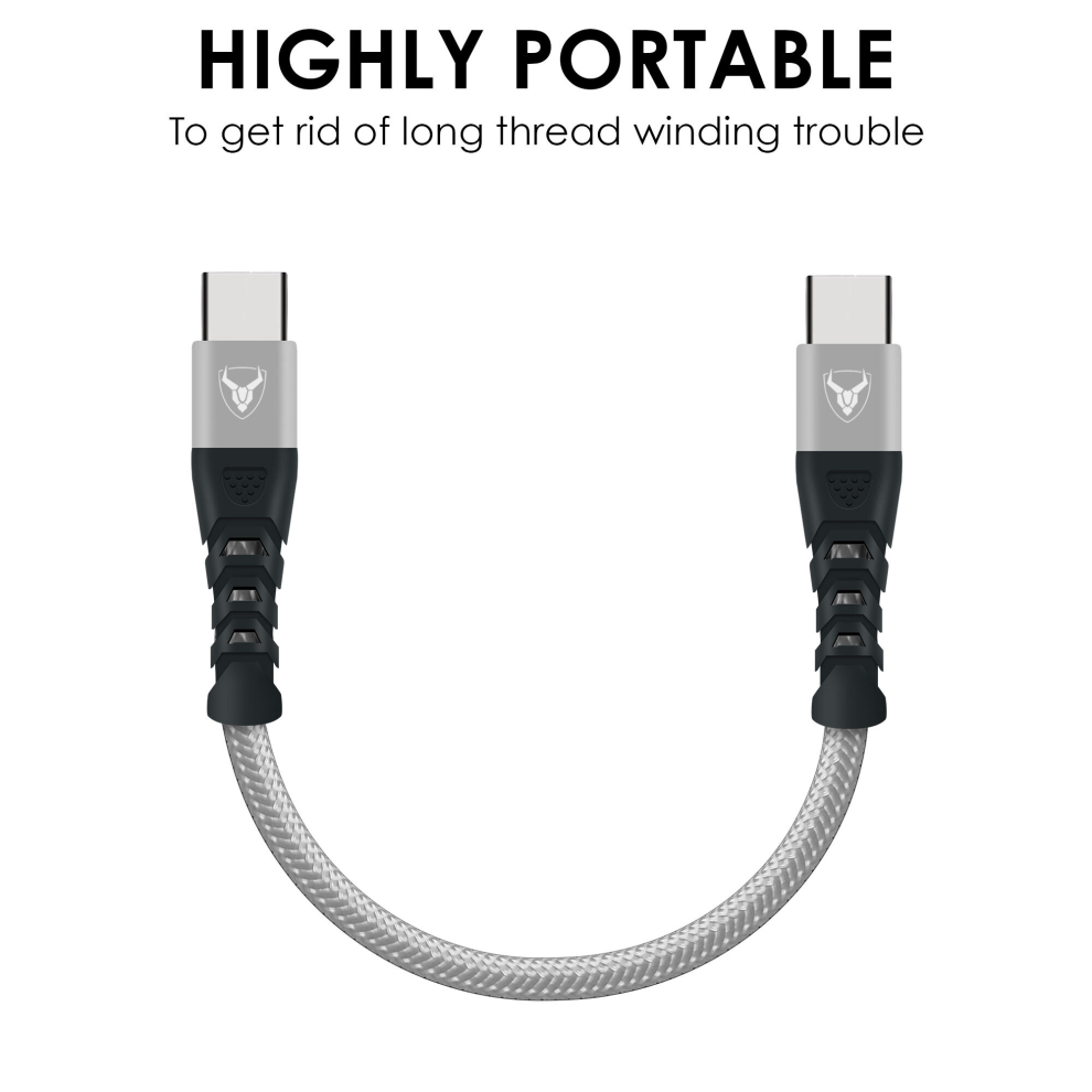 (Grey, 10CM) C Charger Cable, USB Type C Fast Cable Lead Nylon Braided USB C Sync Cable for S22/S21/S20/S10 A13/A12 A32 MacBook iPad Pro Sony HTC Huawei