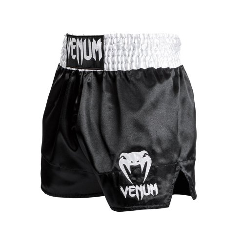(X-Large ) VENUM CLASSIC MUAY THAI SHORTS - WHITE/BLACK/GOLD 1