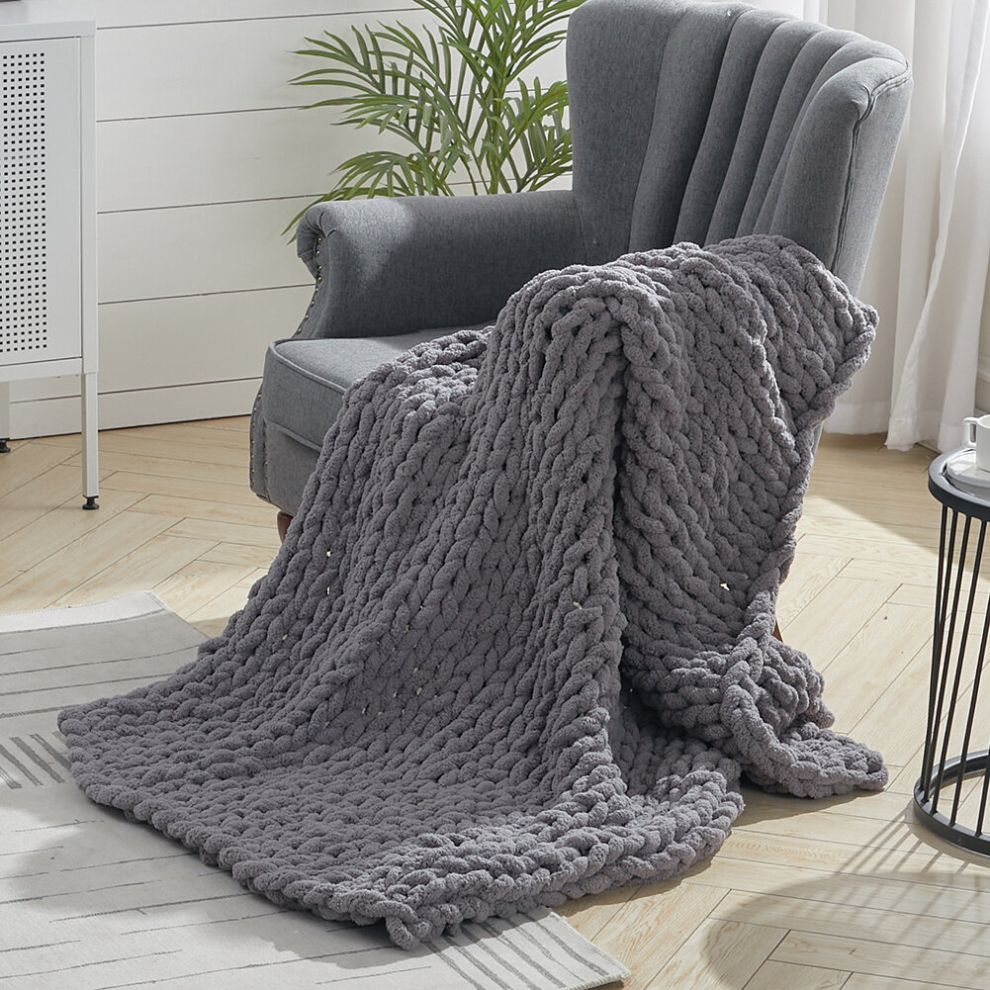 Hand-Woven Chenille Blanket for Couch and Bed, 120*180cm