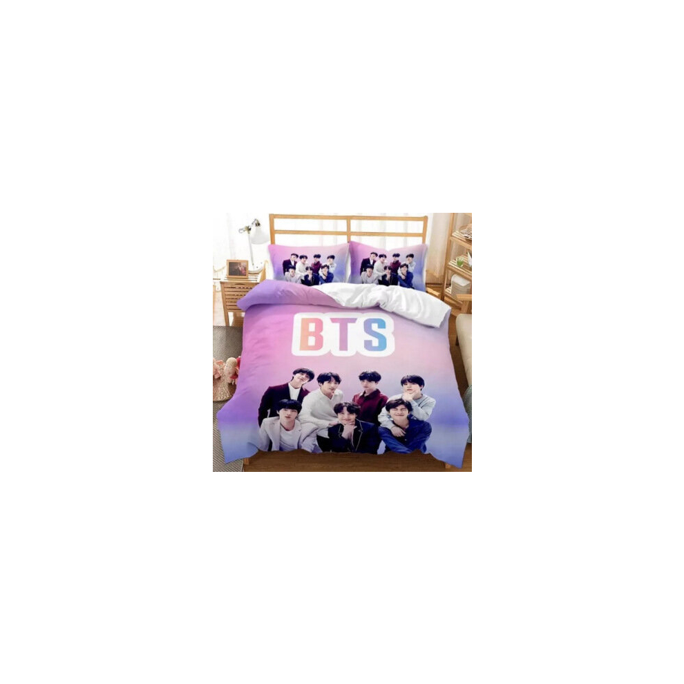 (20, Double(200x200cm)) BTS Korean Boys Digital Printing Single Double King Super king Three Piece Four Piece Set