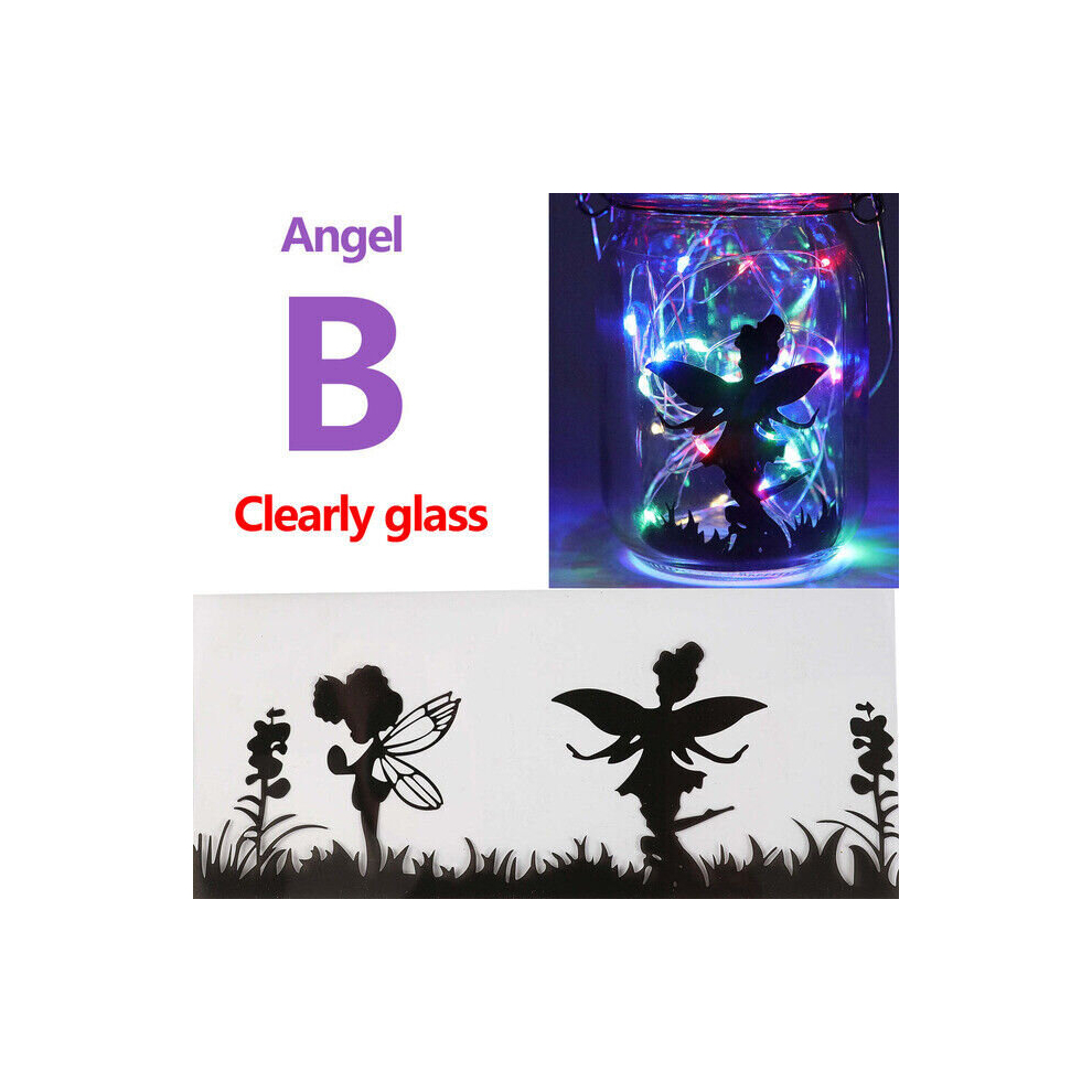 (B Cleary Colorful) Outdoor Solar Light Fairy Lantern Hanging Glass Mason Jar Sun Garland Led Lamp-image-OPC-PD6F7DZ-NEW