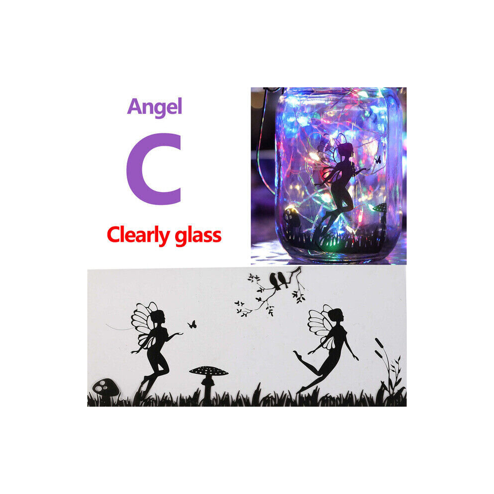 (C Cleary Colorful) Outdoor Solar Light Fairy Lantern Hanging Glass Mason Jar Sun Garland Led Lamp-image-OPC-PD6F7F2-NEW