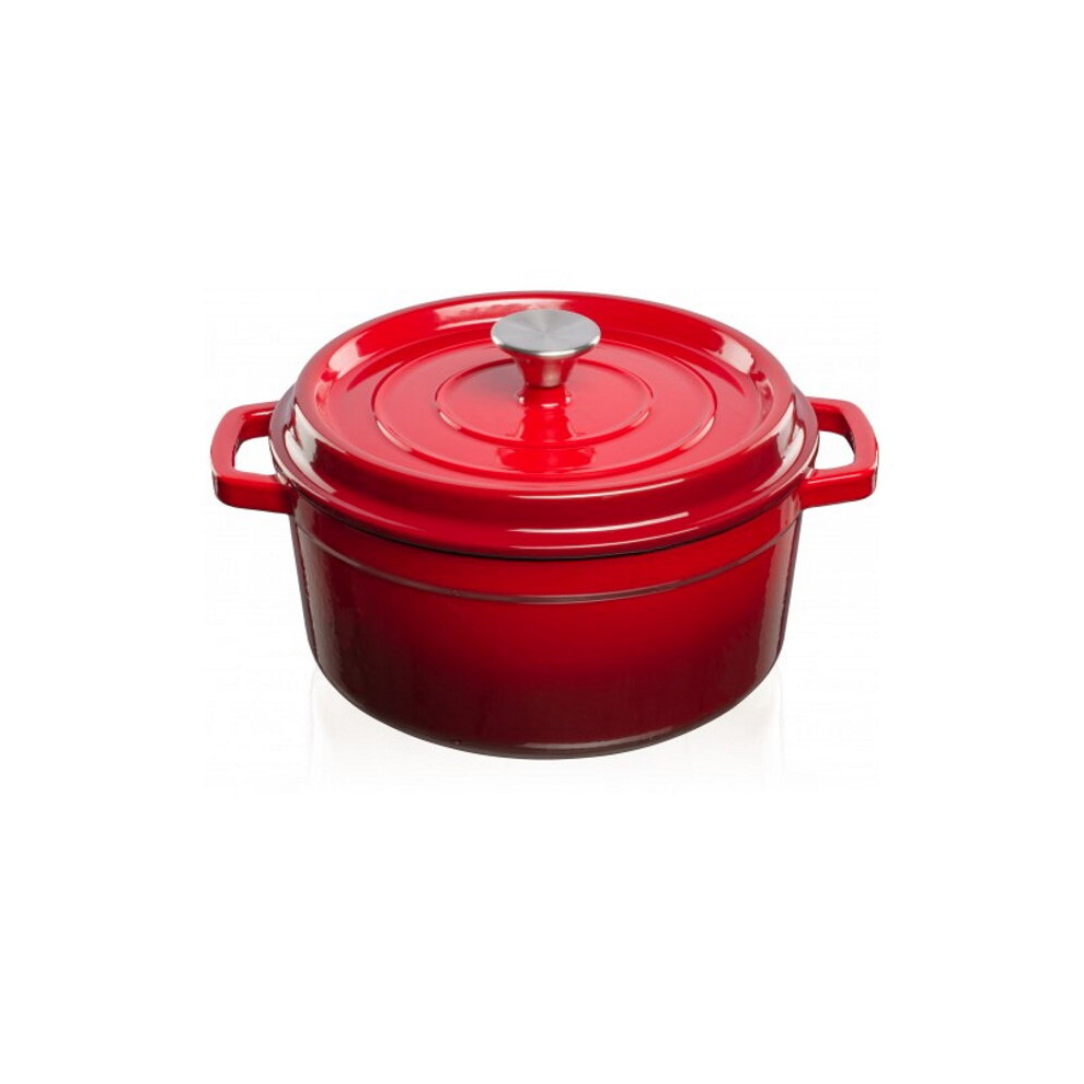 (Grand Feu Red Cast Iron Pot, 3.5l.) Grand Feu Cast Iron Pot, 3.5l