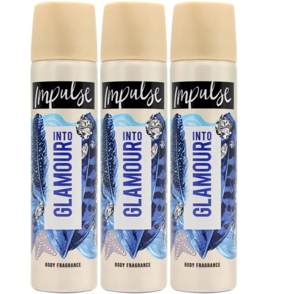 3 X Impulse Into Glamour Sandalwood and Vanilla Body Fragrance, 75ml