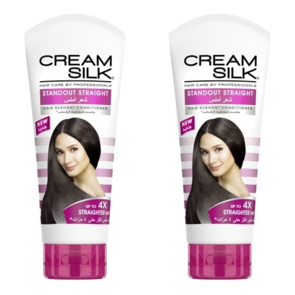 Cream/White Silk Ultimate Reborn Standout Straight Tri-Oleo Conditioner 180Ml - Achieve Straight And Sleek Perfection (Pack Of 2)